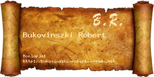 Bukovinszki Róbert névjegykártya