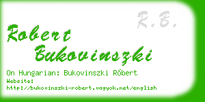 robert bukovinszki business card