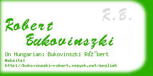 robert bukovinszki business card